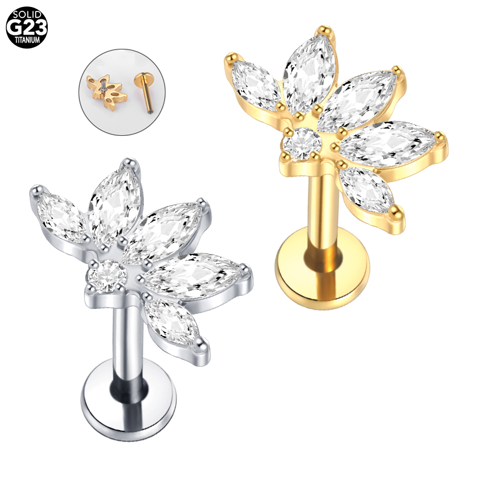 Body Jewelry Labret - 1/5pcs Implant Grade Titanium White Horse