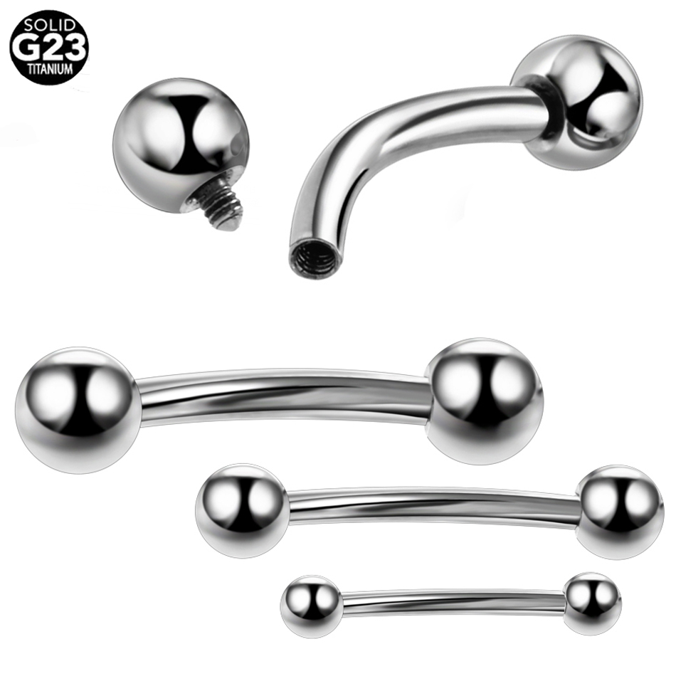 Eyebrow Curved Barbell - 1PC 100% Titanium Eyebrow Piercings Banana