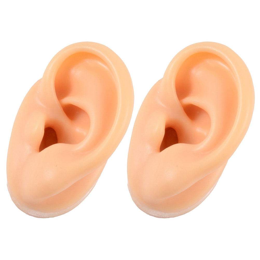Body Jewelry Display - 2Pcs Silicone Ear Models Fake Ear