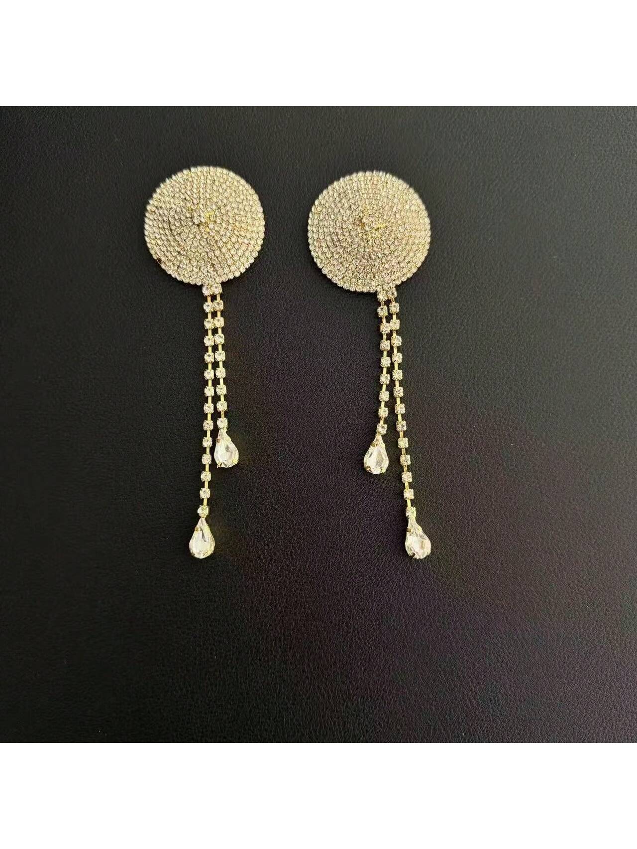 Body Jewelry Art - Sexy rhinestones, elegant and sexy tassel