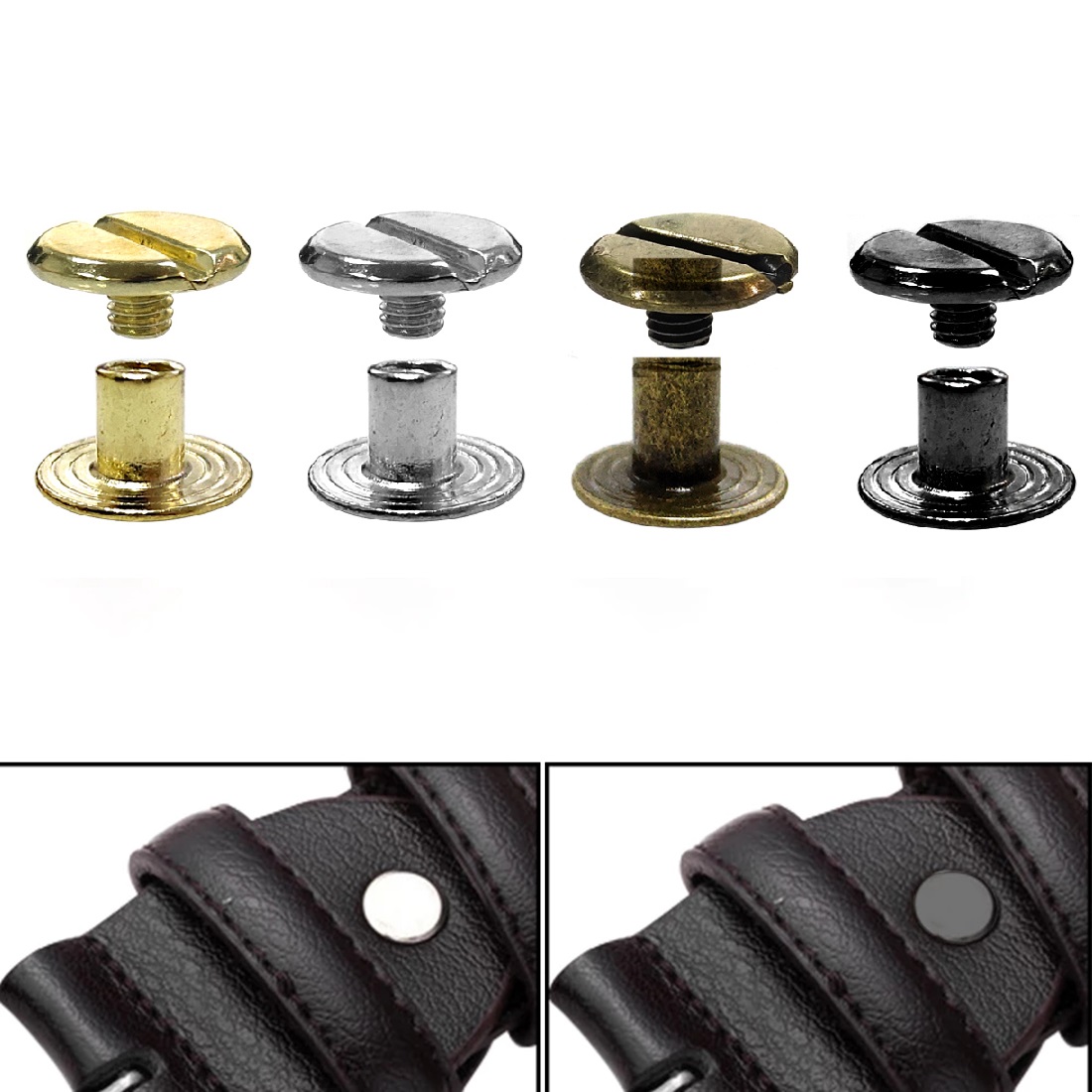 Body Jewelry Chicago - 10Pcs Leather Craft Chicago Screws Solid