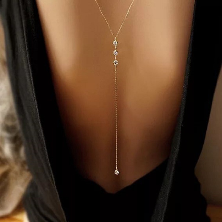 Body Jewels - New Rhinestone Sexy Women's Back Chain