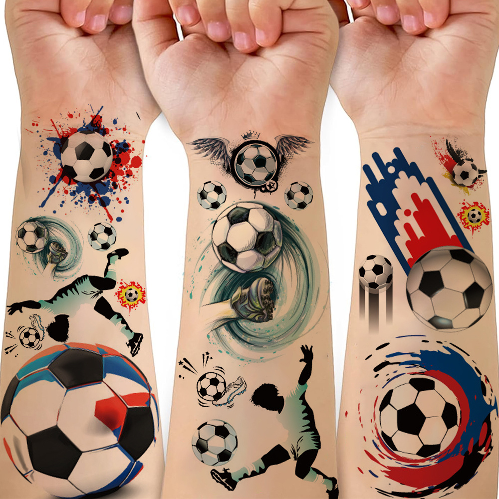 Body Jewelry Glue - 10 Sheets Football Temporary Tattoos Football
