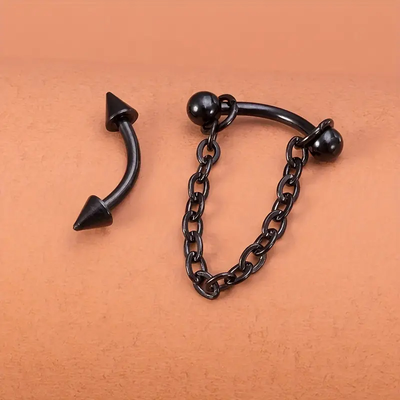 Eyebrow Curved Barbell - 2pcs Stainless Steel Curved Barbell Eyebrow