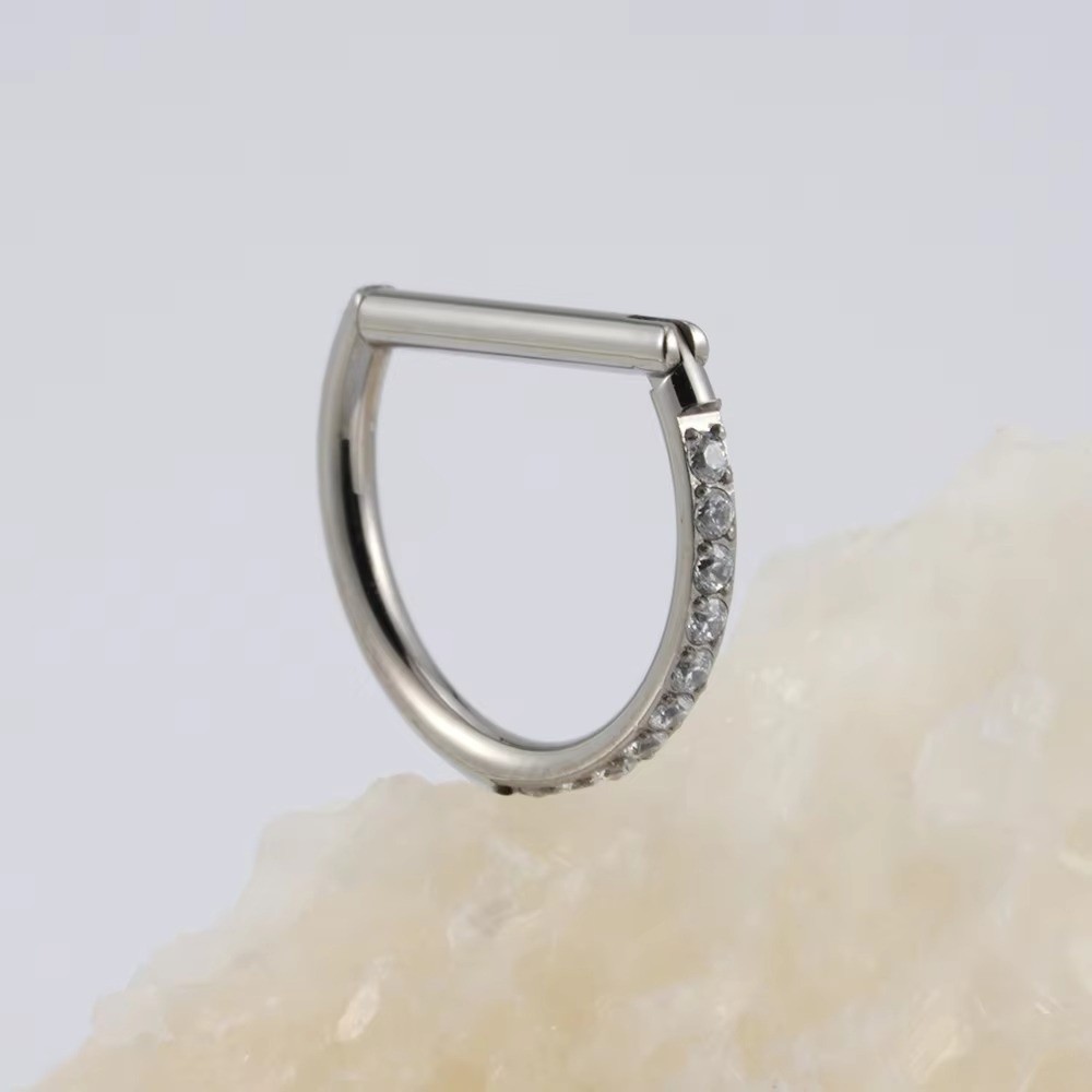 Body Jewelry Materials - ASTM F136 Titanium Septum Ring CZ