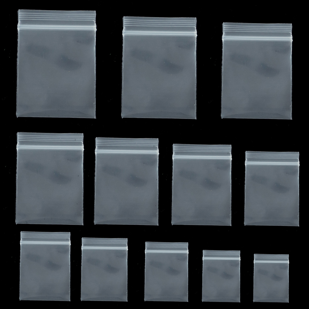 Body Jewelry Display - 100Pieces Transparent Mini Small Plastic Zipper