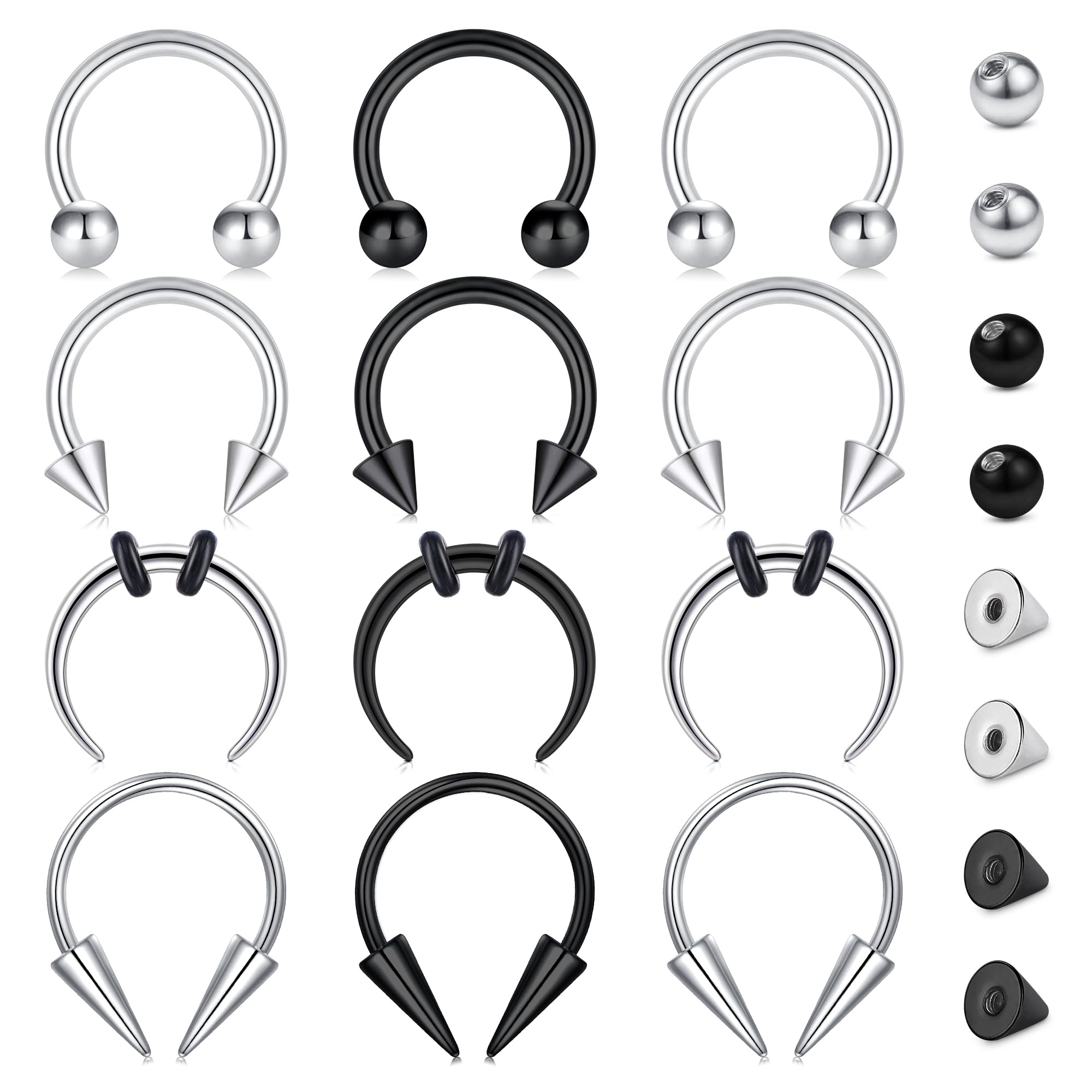 Body Jewelry Replacement Ball - 20pcs 16G Septum Rings Septum Jewelry