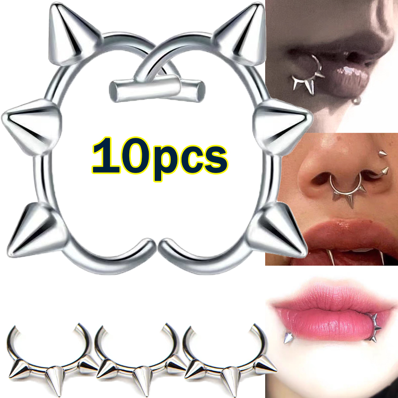 Body Jewelry Labret - 10pcs Punk Nose Ring One Nail