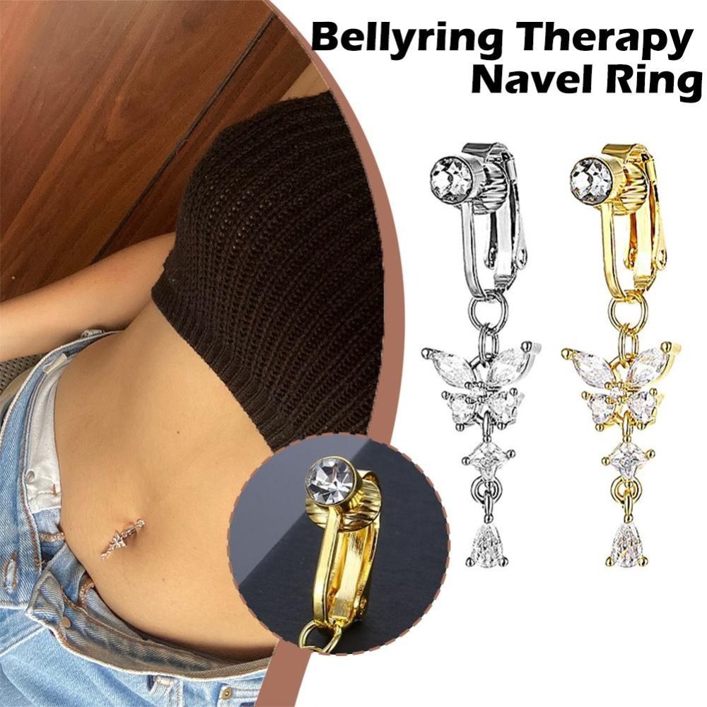 Body Jewelry Materials - Butterfly Design Clip on Belly Button