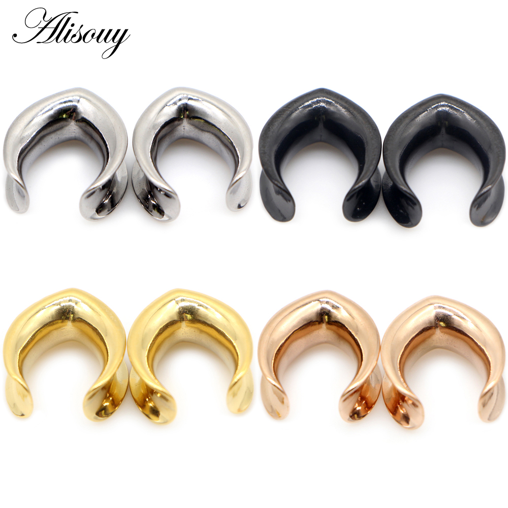Body Jewelry Ear Gauges - Alisouy 2pcs 6mm-30mm Water Drop Glossy