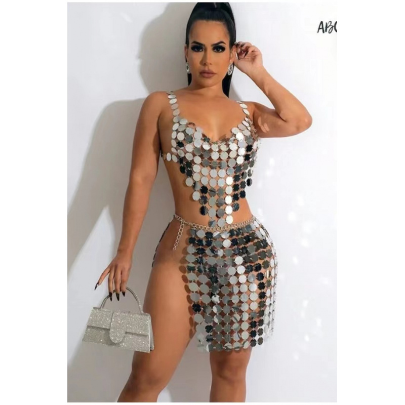 Body Jewelry Vest - Women Body jewelry vest acrylic sequins