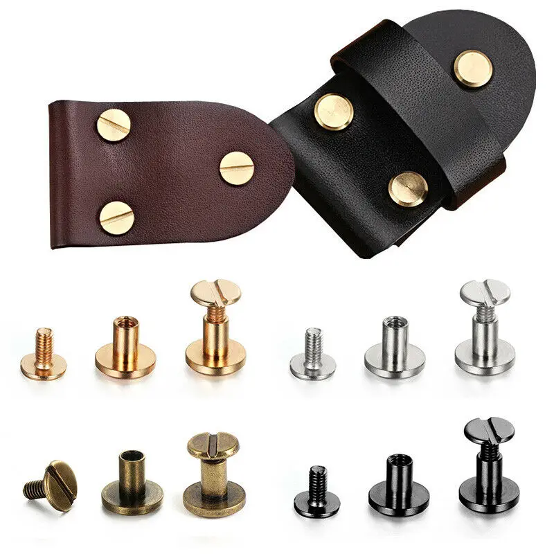 Body Jewelry Chicago - 10Sets/20Pcs Luggage Leather Metal Craft Flat