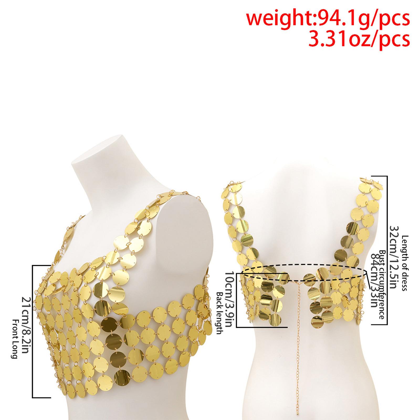 Body Jewelry Vest - Sequin Vest Tank Tops Sparkly Body