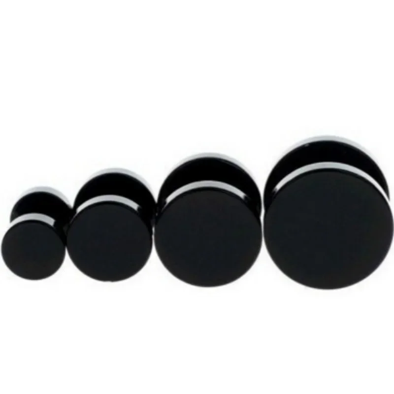 Body Jewelry Ear Gauges - 2 Pcs/1 SetBlack Stainless Steel Fake