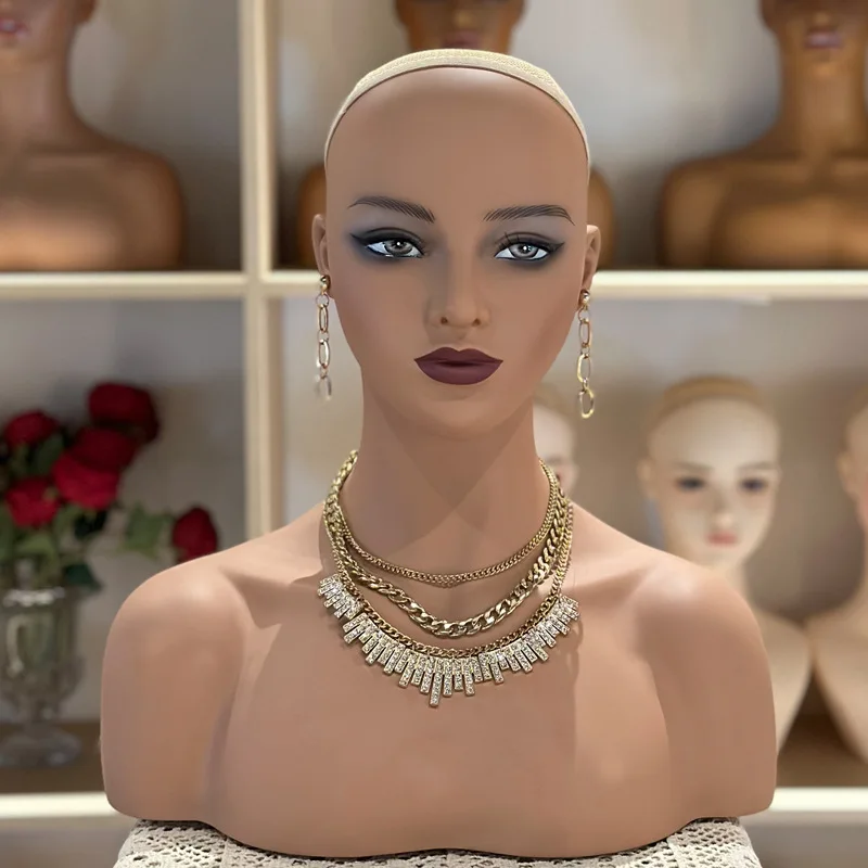 Body Jewelry Display - Half Body Female Mannequin Bust with