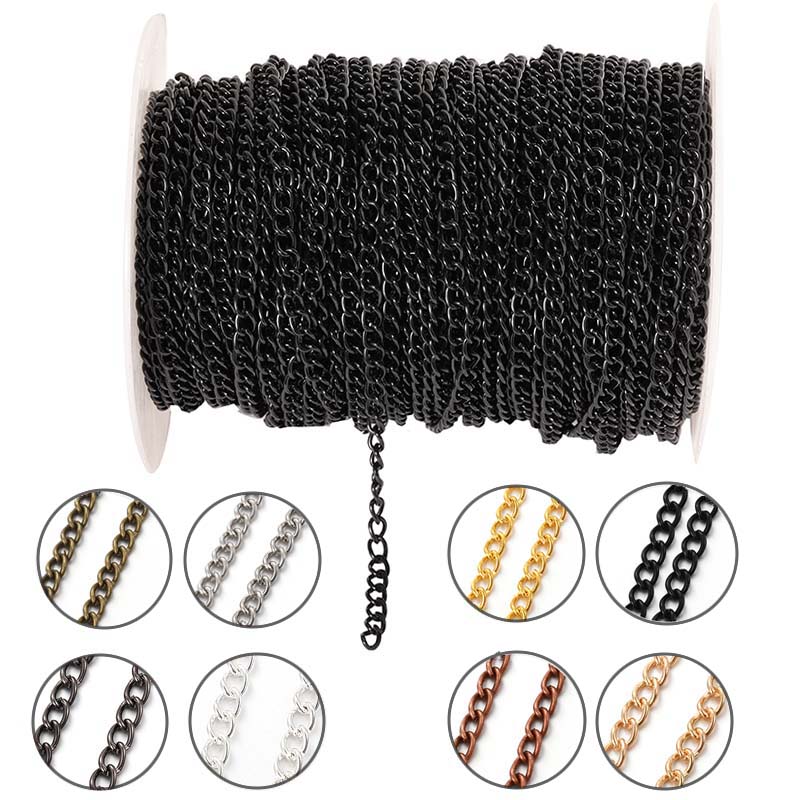 Body Jewels - 2Meters 2.5/3.5/4.5mm Metal Flat Oval Extension