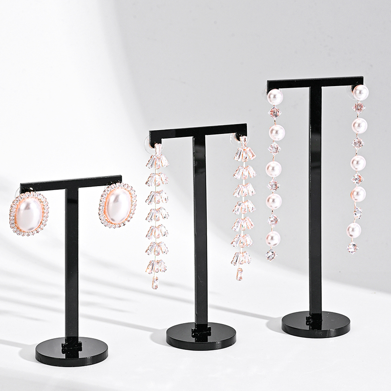 Body Jewelry Display - 6pcs Acrylic Black/White T Shape Earring