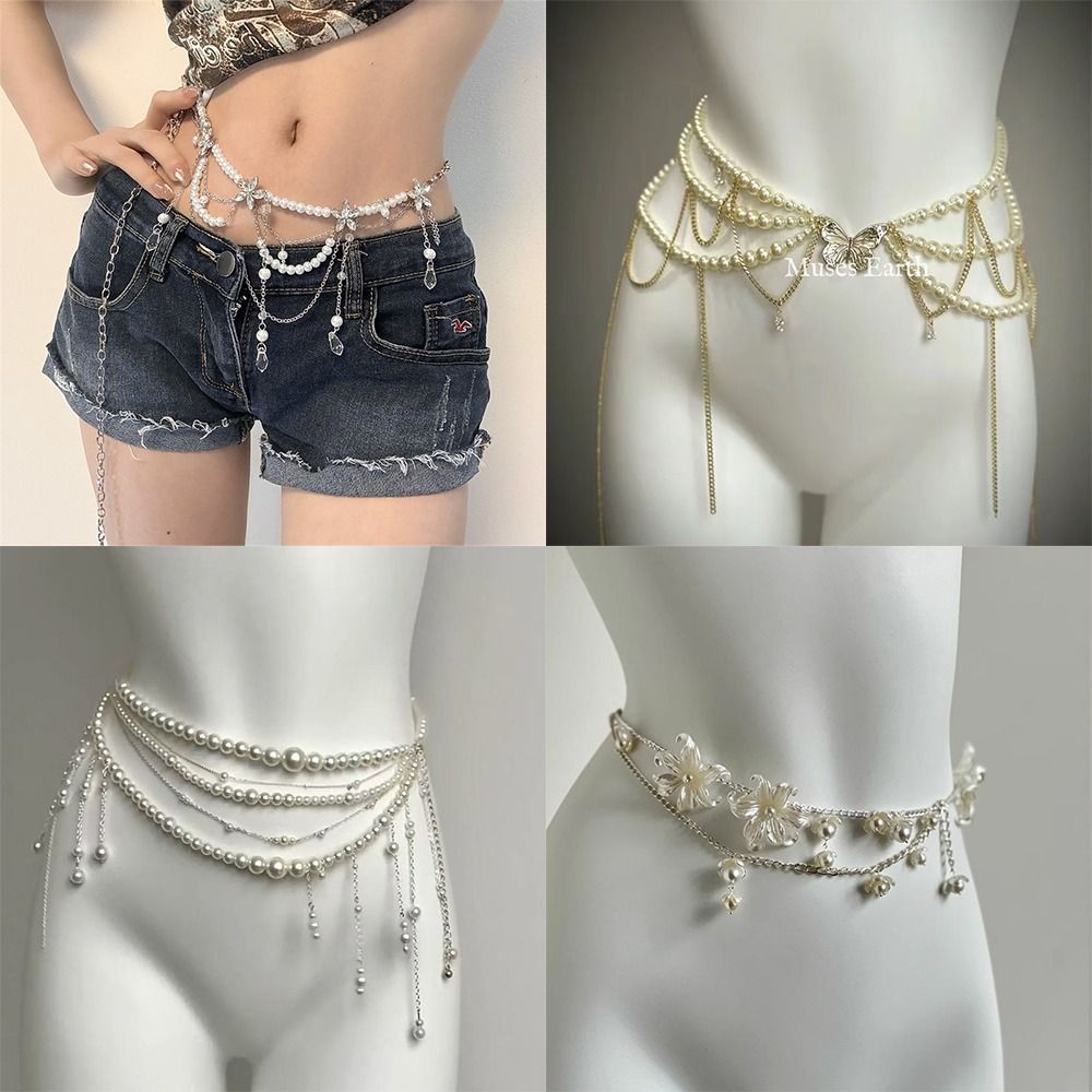Body Jewelry For Sale - Fashion Elegant Pearl Waist Chains Waist