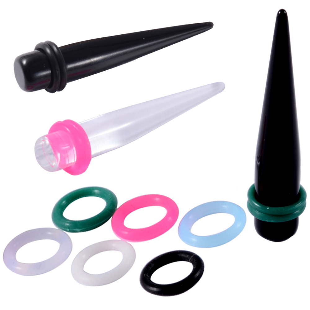 Body Jewelry Ear Gauges - 20pcs 1mm-22mm Rubber Ear Taper Expander