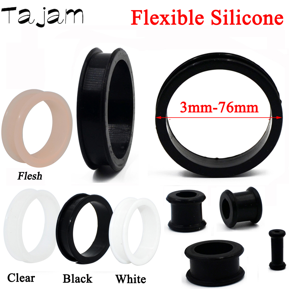Body Jewelry Ear Gauges - 1Pair 3mm-76mm Big Size Hollow Black