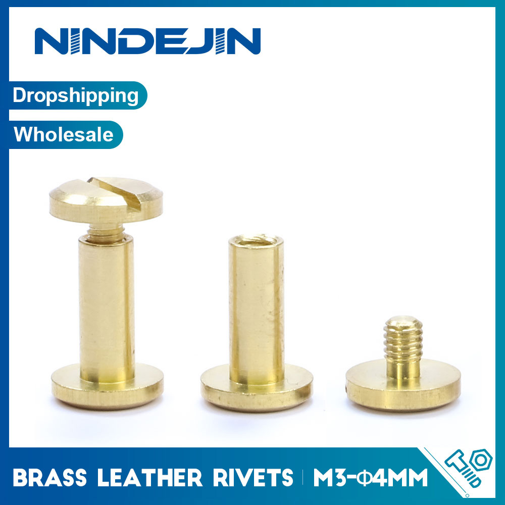 Body Jewelry Chicago - NINDEJIN 10sets OD4mm Brass Chicago Screw