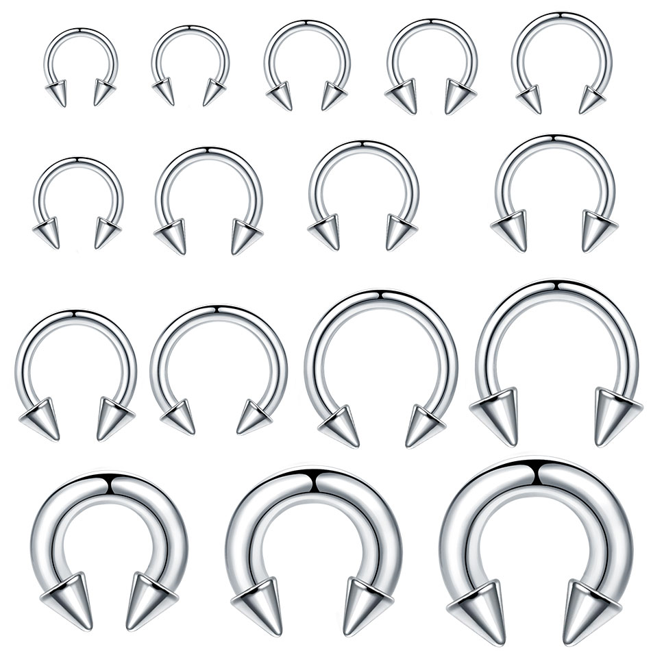 Body Jewelry Ear Gauges - 1PC Stainless Steel Big Size Horseshoe