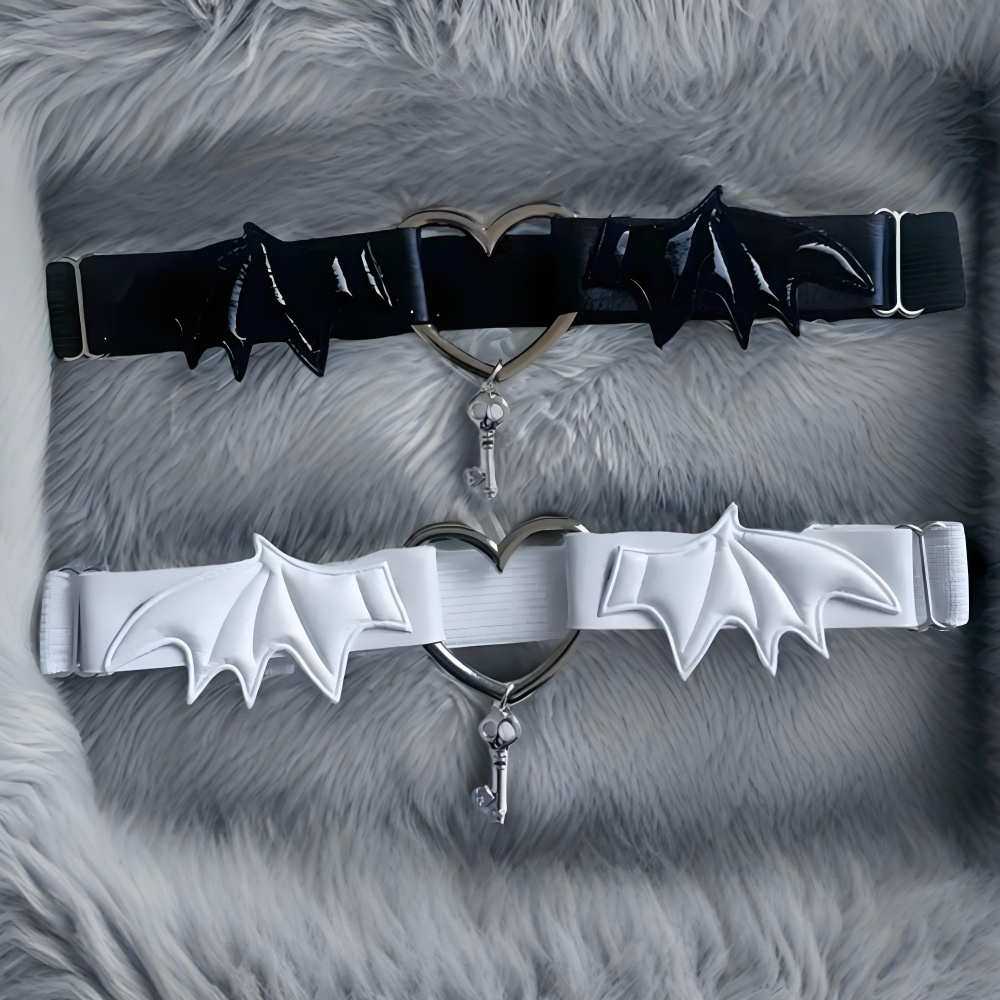 Body Jewels - Gothic Harajuku Black Heart Wing Leg
