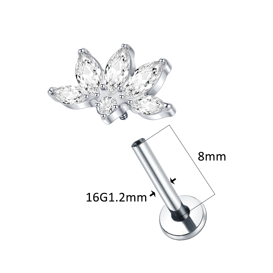 1/5pcs Implant Grade Titanium  - Body Jewelry Labret 评论和价格