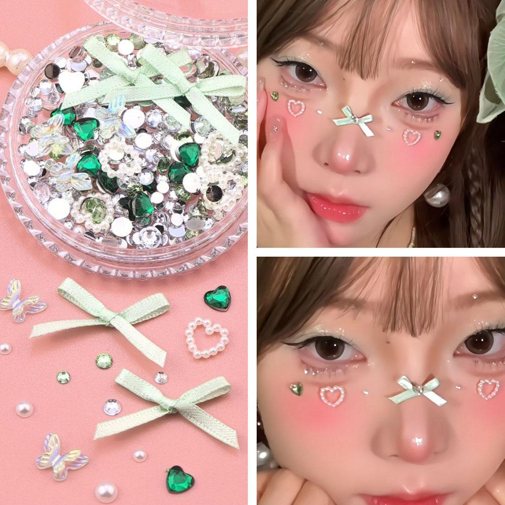 3D Pink Silk Bows Glitter Face - Body Jewelry Glue 评论和价格