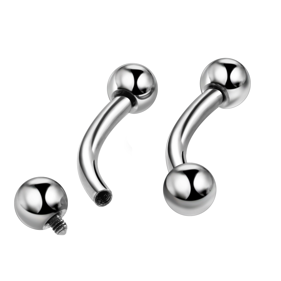 1PC 100% Titanium Eyebrow Pier - Eyebrow Curved Barbell 评论和价格