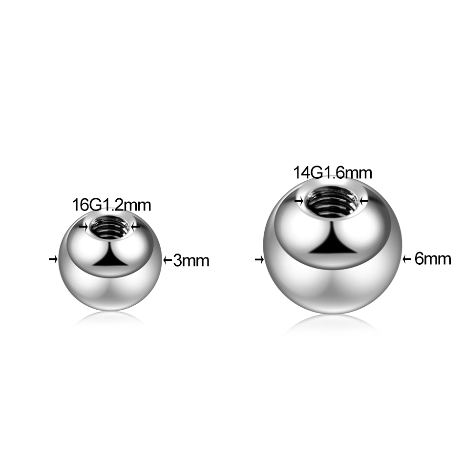 10pcs/Lot Titanium Thread Barb - Body Jewelry Replacement Ball 评论和价格