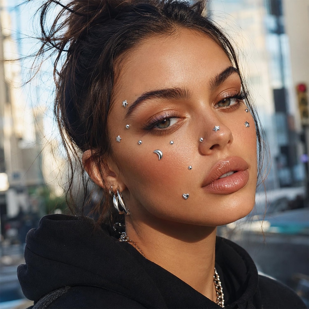 Fake Piercings Balls Stick on  - Body Jewelry Labret 评论和价格