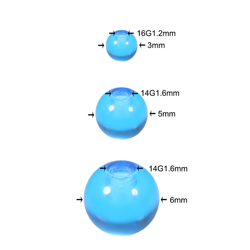 Wholesale Acrylic 3MM 5MM 6MM  - Body Jewelry Replacement Ball 评论和价格
