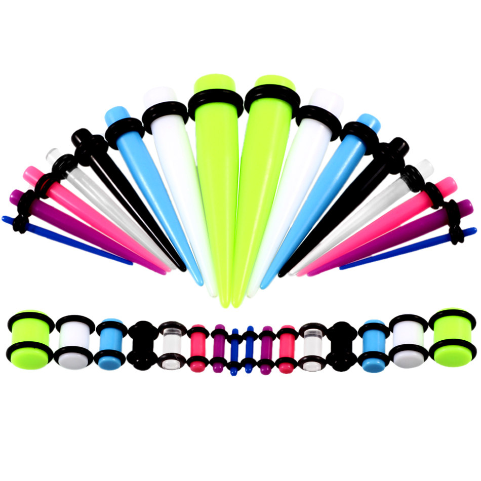 36pcs/lot Acrylic Ear Gauge Ta - Body Jewelry Ear Gauges 评论和价格
