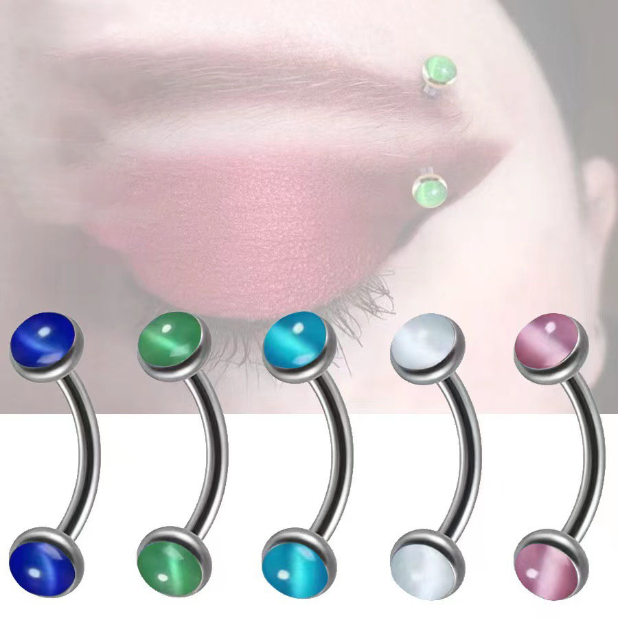 1Piece Eyebrow Piercing Banana - Eyebrow Curved Barbell 评论和价格