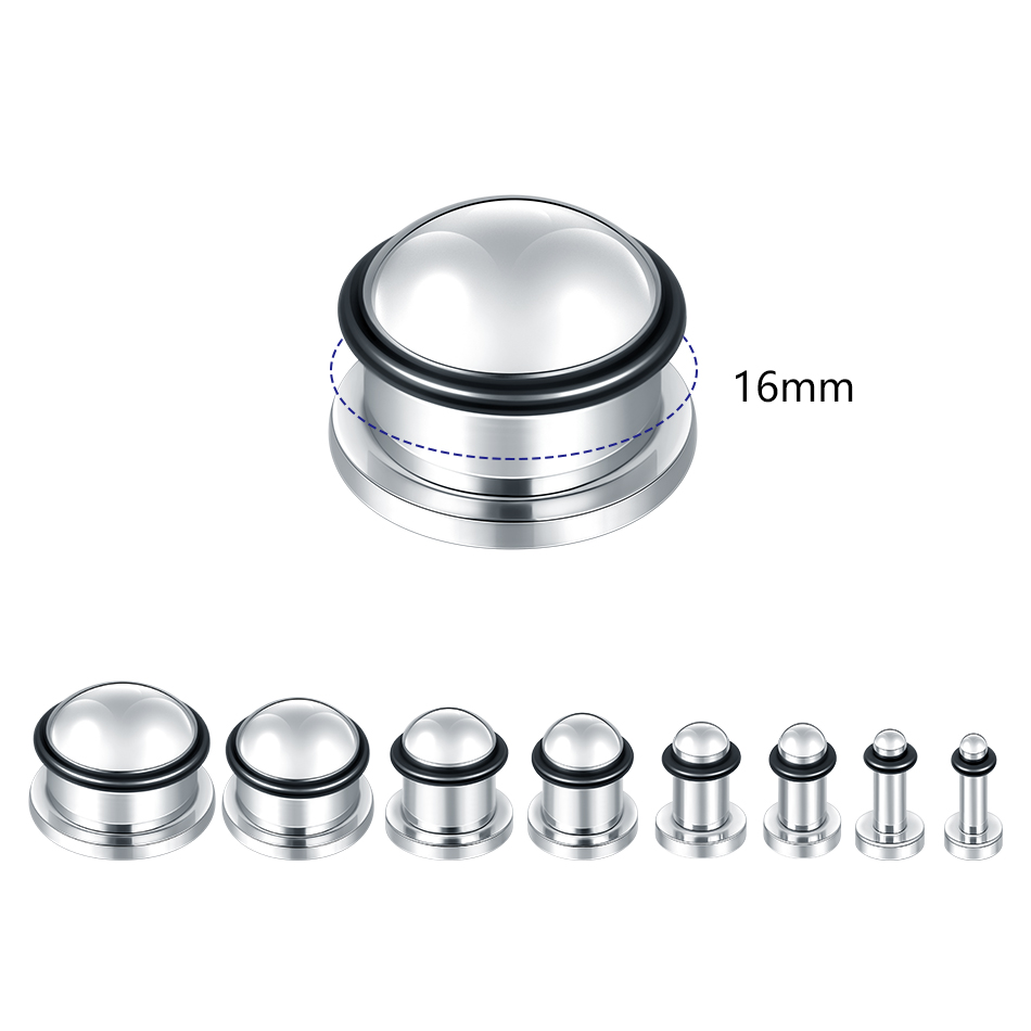 1Pair Stainless Steel Ear Tunn - Body Jewelry Ear Gauges 评论和价格