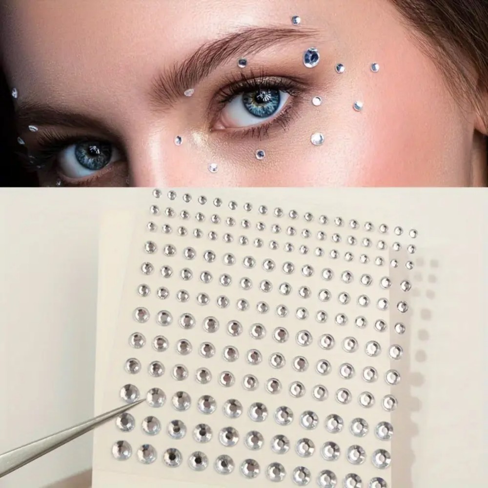 165pcs Self-Adhesive Rhineston - Body Jewelry Labret 评论和价格