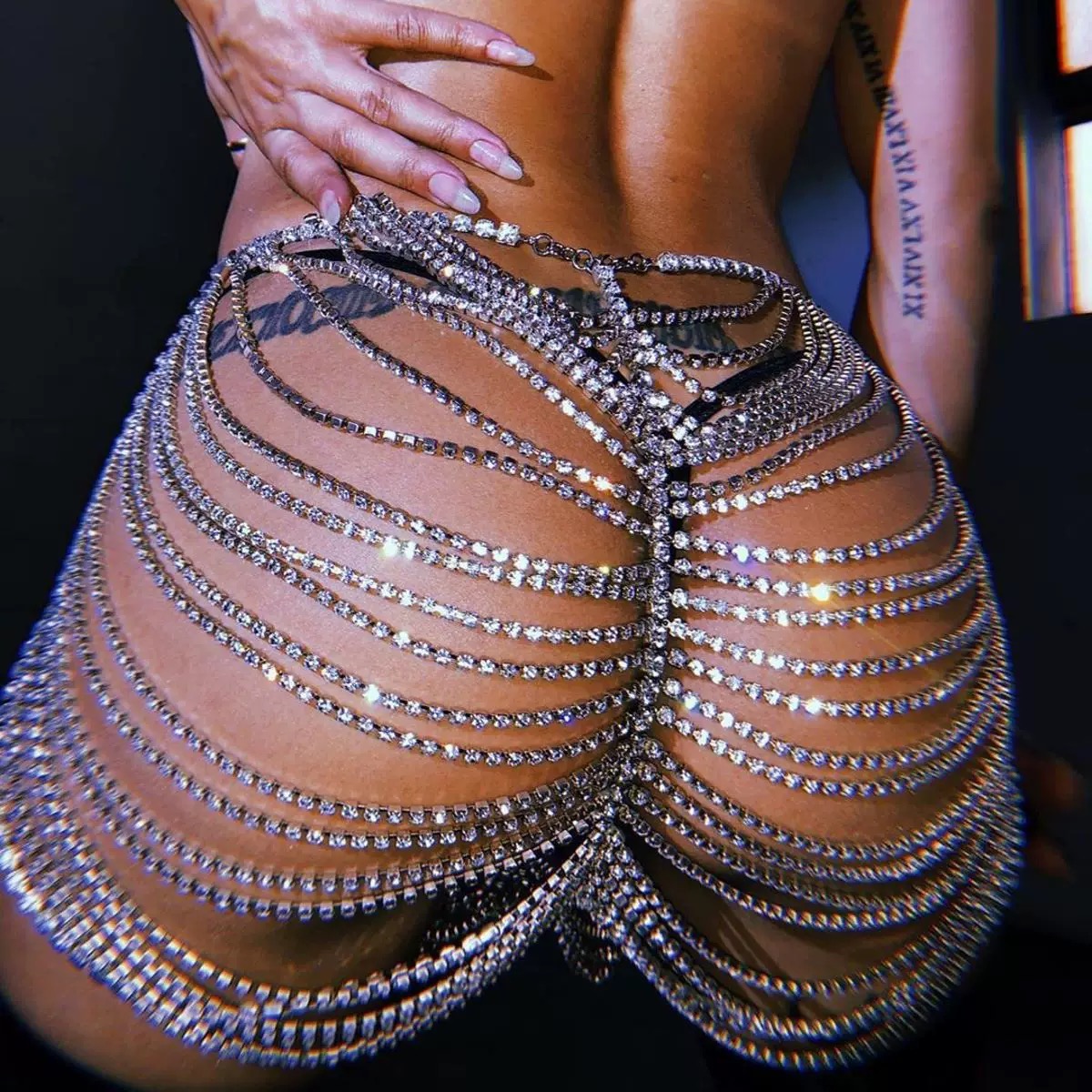 1pcSexy Fashionable Rhinestone - Body Jewelry Art 评论和价格