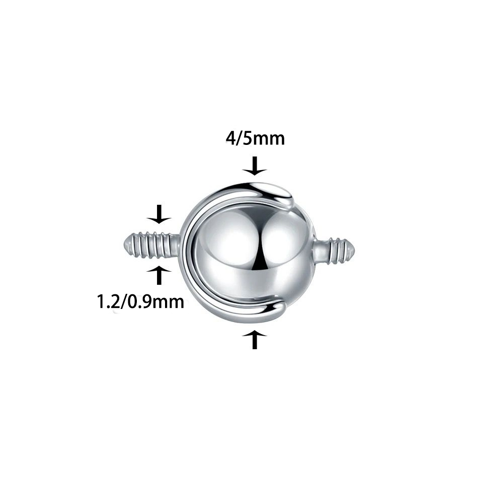 1Pc 16G/14G 4/5mm Industrial B - Body Jewelry Replacement Ball 评论和价格