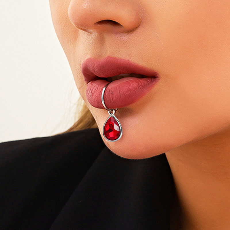 1Pc Fake Piercing Lip Clip Per - Body Jewelry Labret 评论和价格