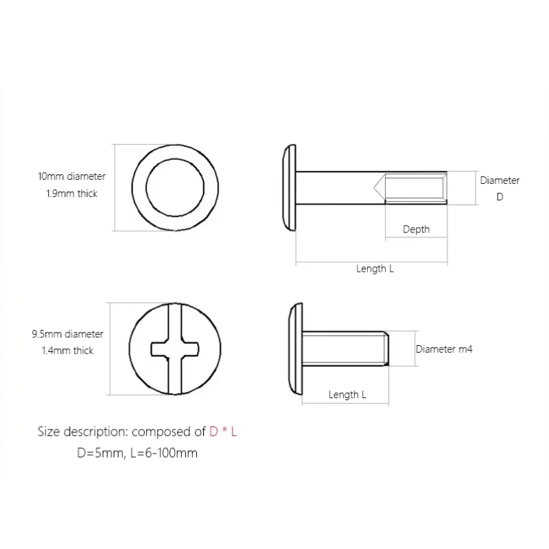 M5x5-100mm Golden Silver Carbo - Body Jewelry Chicago 评论和价格