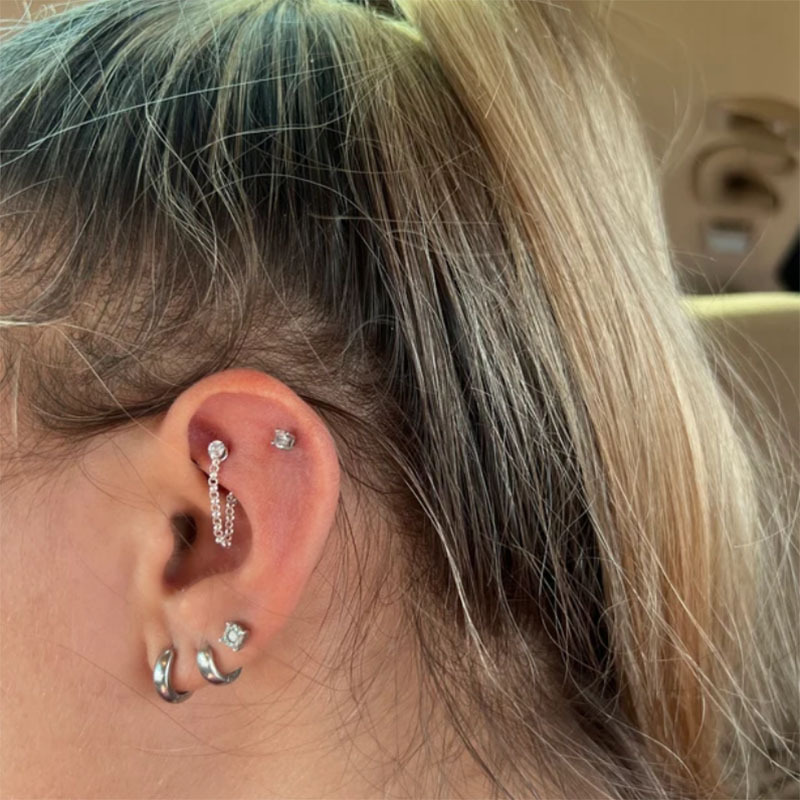 1pc Zircon Ball Cone Eyebrow P - Eyebrow Curved Barbell 评论和价格