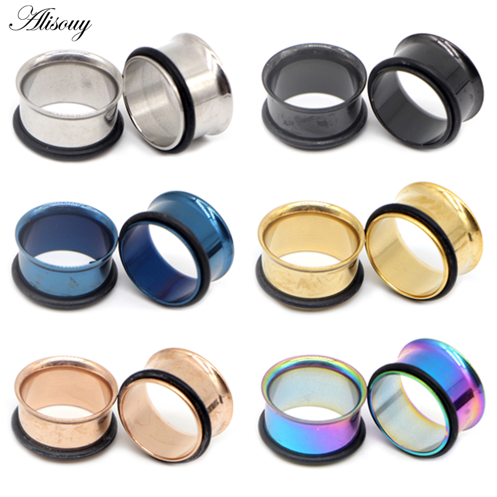 1pc 2mm-25mm Stainless Steel E - Body Jewelry Ear Gauges 评论和价格