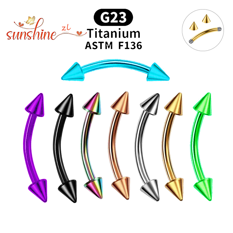 1PC G23 Titanium Spike Curved  - Eyebrow Curved Barbell 评论和价格