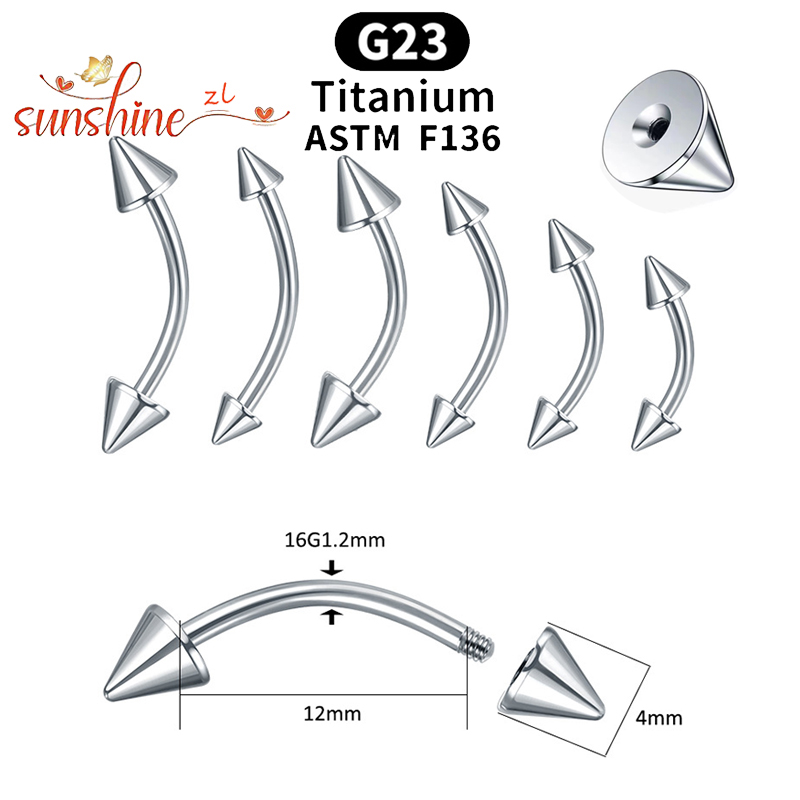 1PC G23 Titanium Spike Curved  - Eyebrow Curved Barbell 评论和价格