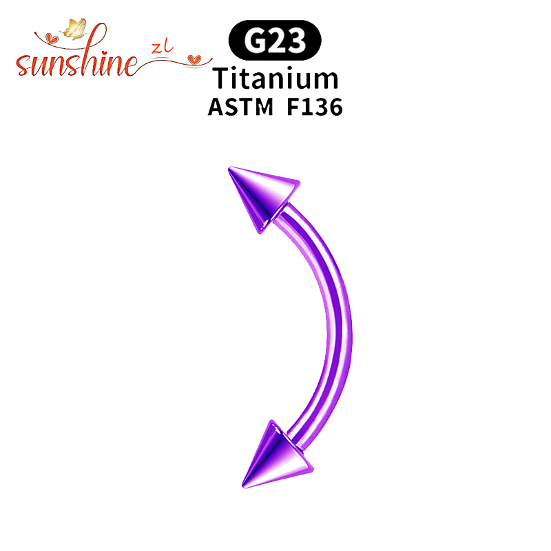 1PC G23 Titanium Spike Curved  - Eyebrow Curved Barbell 评论和价格