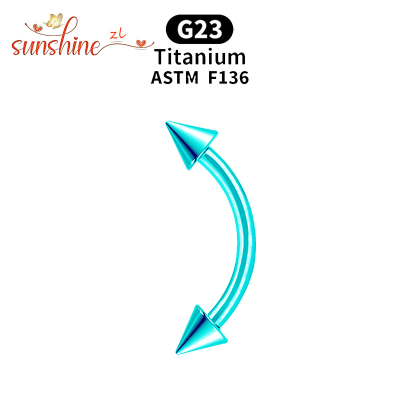 1PC G23 Titanium Spike Curved  - Eyebrow Curved Barbell 评论和价格