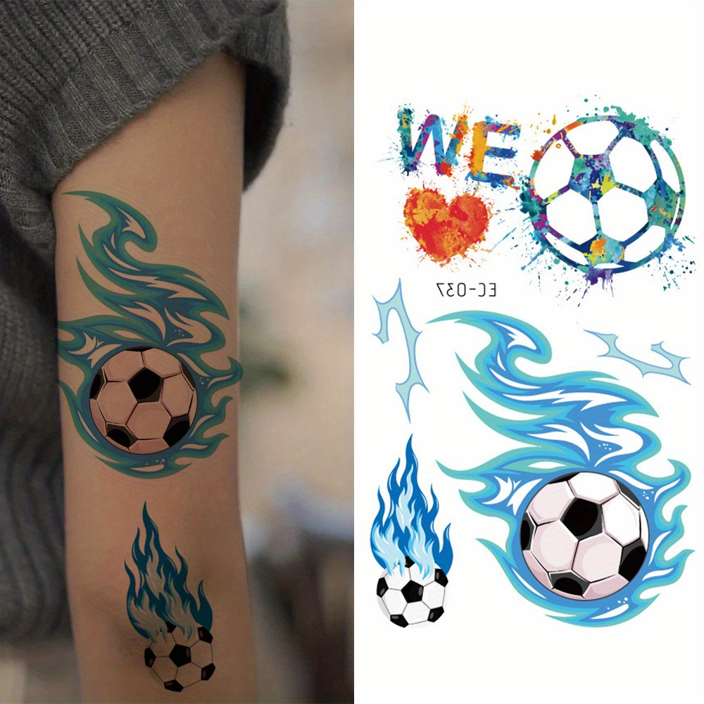 10 Sheets Football Temporary T - Body Jewelry Glue 评论和价格