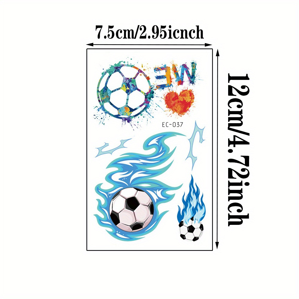 10 Sheets Football Temporary T - Body Jewelry Glue 评论和价格
