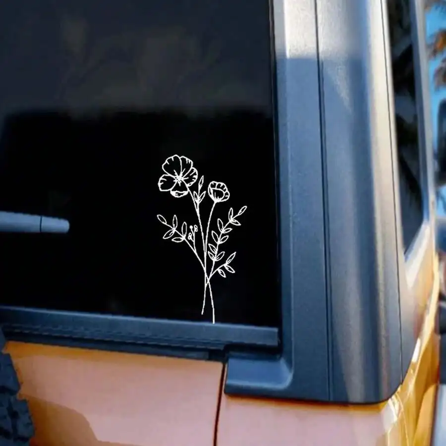 1pc Wild Flower Car Sticker, S - Body Jewelry Labret 评论和价格
